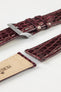 Morellato TRACY Genuine Crocodile Watch Strap in BURGUNDY