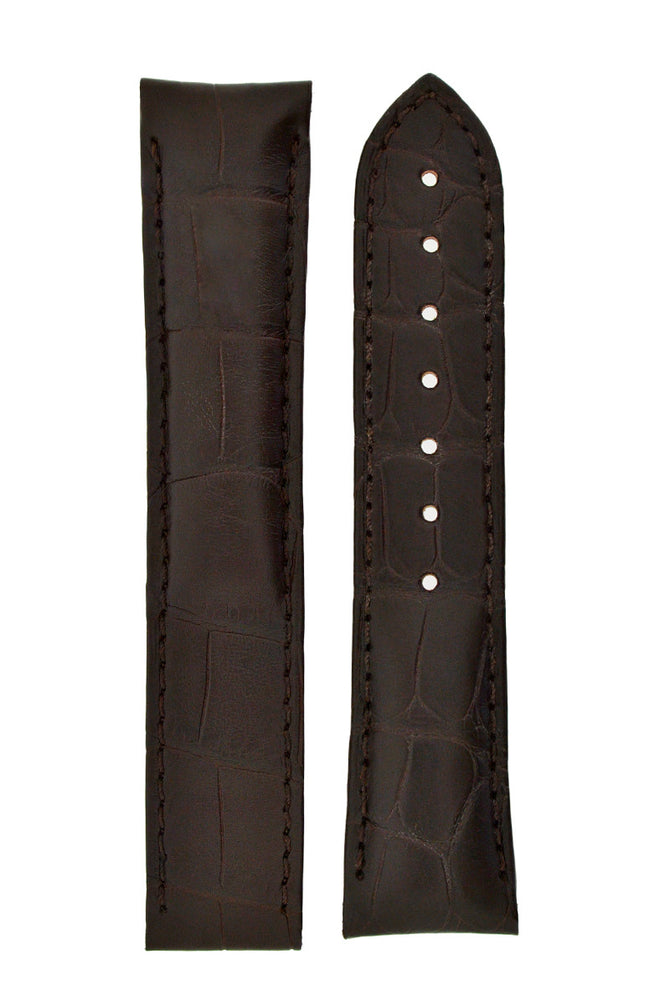 OMEGA 98000216 Speedmaster Alligator Leather Deployment Watch Strap in BROWN