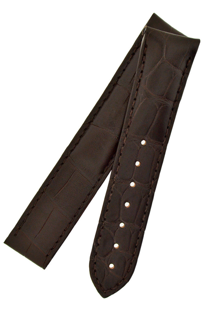 OMEGA 98000216 Speedmaster Alligator Leather Deployment Watch Strap in BROWN