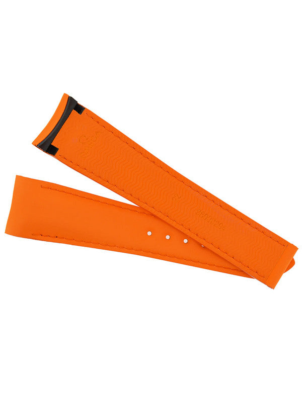 omega planet ocean rubber strap in orange