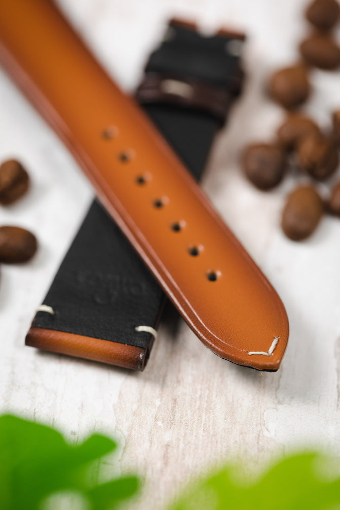 20mm brown leather watch strap 
