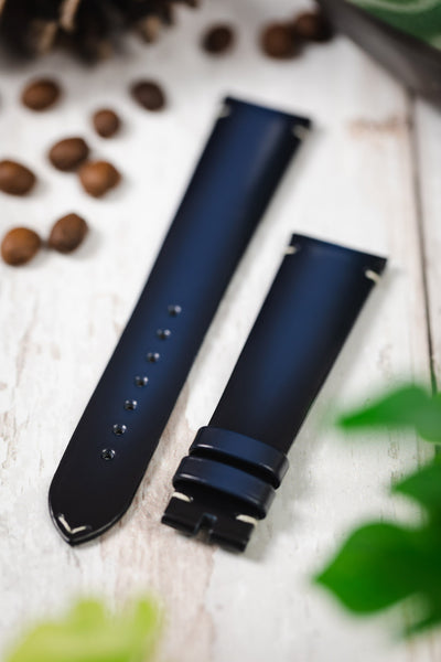 blue leather watch strap 20mm 