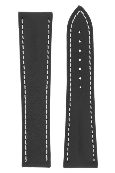 Omega-Style Calf Deployment Watch Strap in BLACK