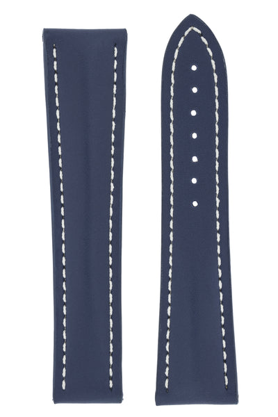 Omega-Style Calf Deployment Watch Strap in BLUE