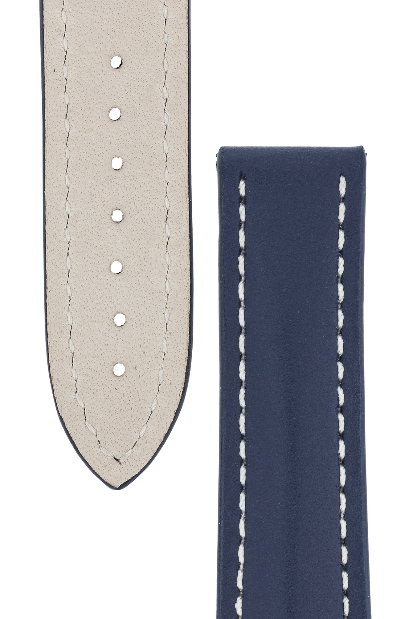 Omega-Style Calf Deployment Watch Strap in BLUE