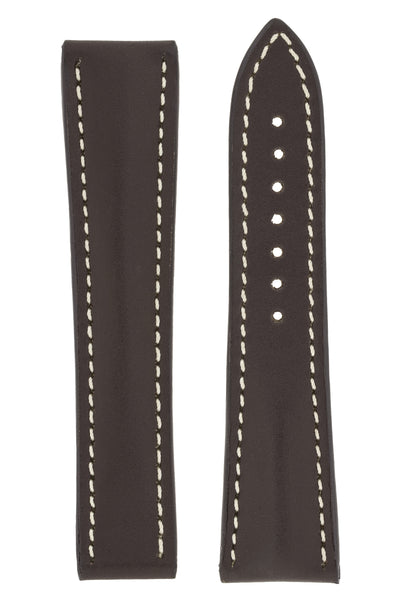 Omega-Style Calf Deployment Watch Strap in BROWN