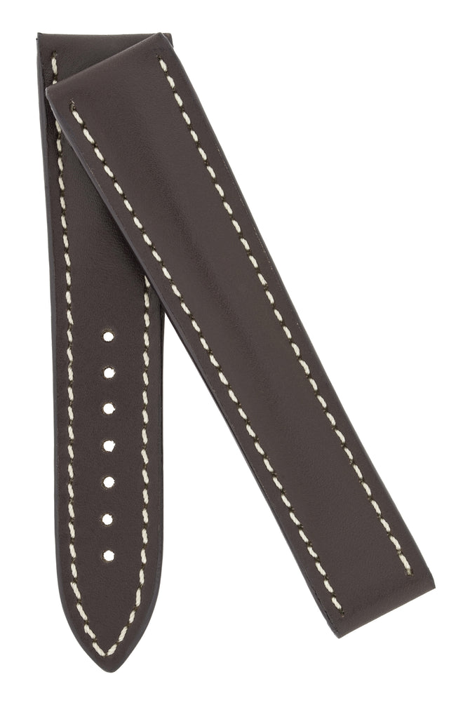 Omega-Style Calf Deployment Watch Strap in BROWN