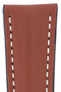 Omega-Style Calf Deployment Watch Strap in GOLD BROWN