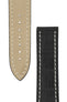Omega-Style Alligator Embossed Leather Deployment Watch Strap in BLACK