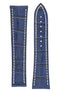 Omega-Style Alligator Embossed Leather Deployment Watch Strap in BLUE