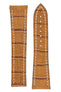 Omega-Style Alligator Embossed Leather Deployment Watch Strap in GOLD BROWN
