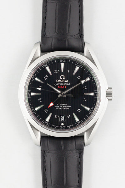 OMEGA 231.13.43.22.01.001 Seamaster Aqua Terra GMT 150m Co‑Axial Chronometer 43mm  - Black Teaked Dial & Black Alligator Strap