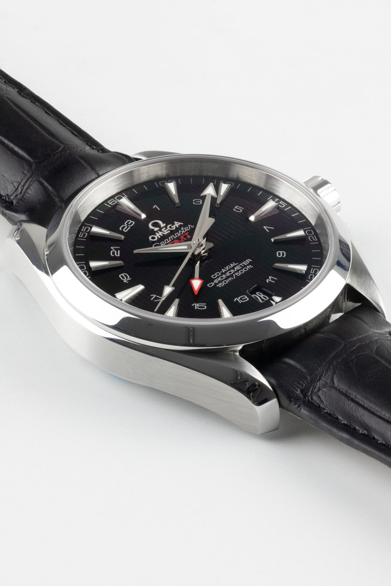 OMEGA Seamaster Aqua Terra GMT 150m Co‑Axial Chronometer 43mm  - Black Teaked Dial & Black Alligator Strap