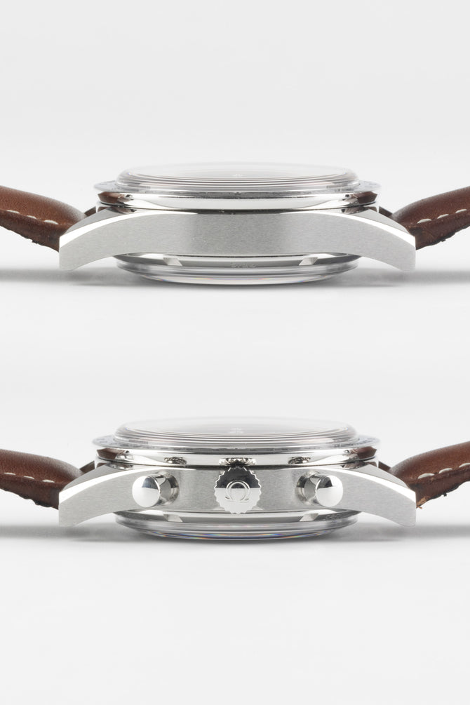 omega speedmaster brown leather strap