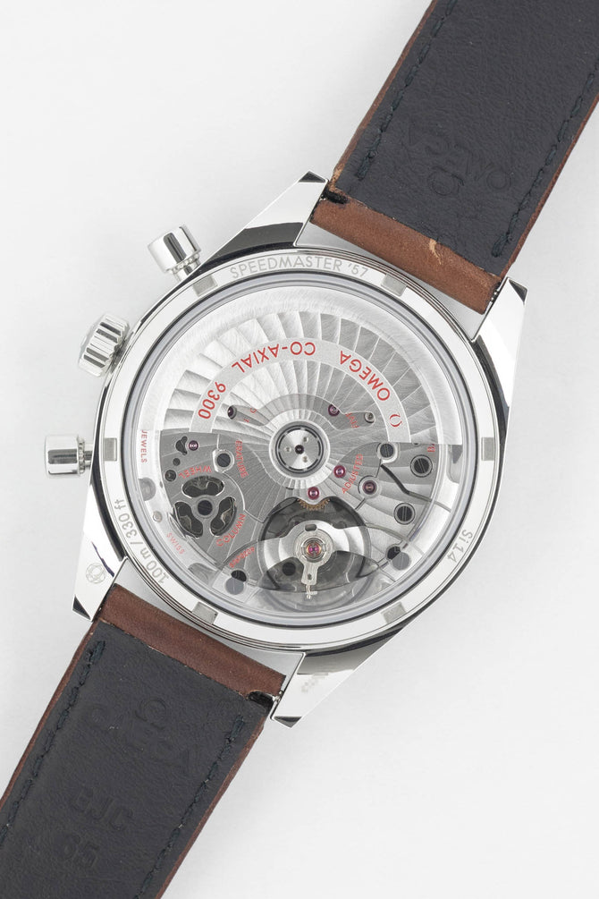 omega speedmaster brown leather strap