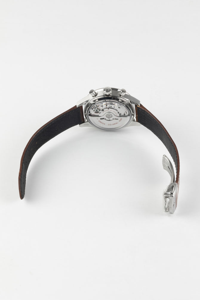 omega speedmaster brown leather strap