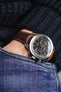 omega speedmaster brown leather strap