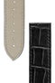 OMEGA 98000368L Planet Ocean Curved-Ended Alligator Leather 22mm Deployment Watch Strap (Chrono) - BLACK
