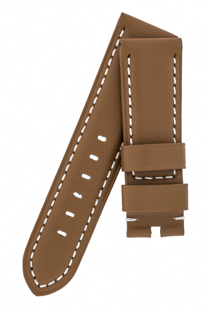 Panerai-Style Calf Leather Watch Strap in CARAMEL