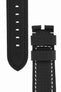 Panerai-Style Carbon Leather Watch Strap in BLACK
