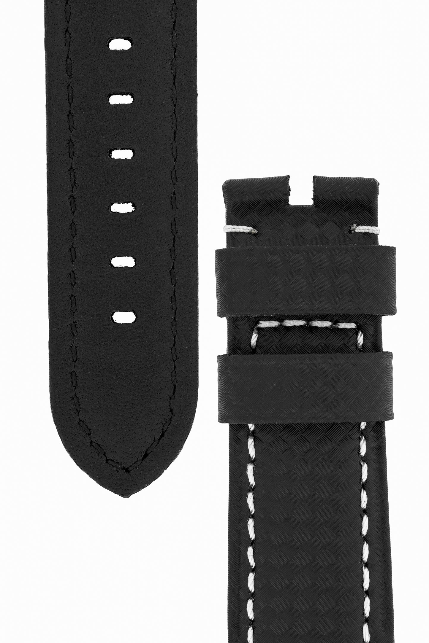 Panerai Style Carbon Leather Watch Strap in BLACK | WatchObsession