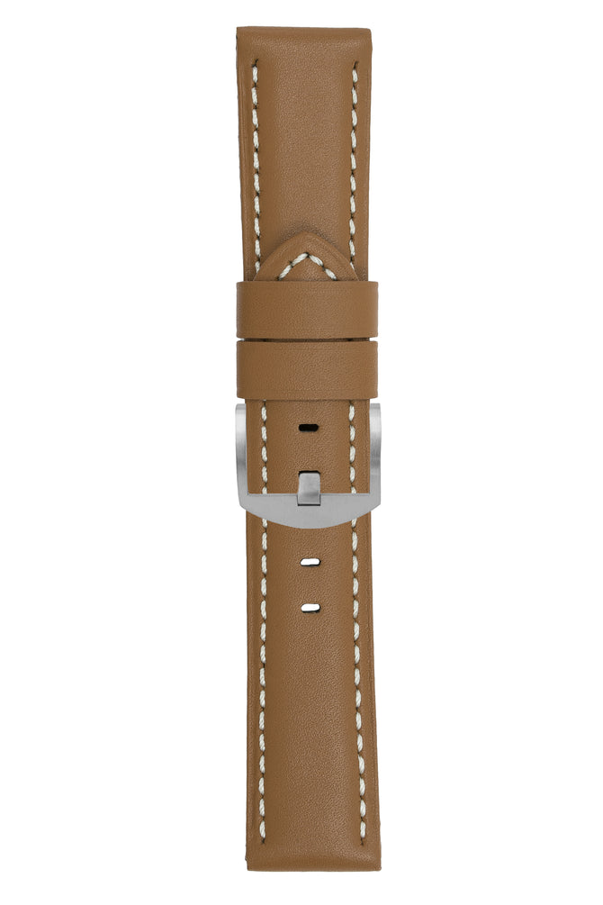 Panerai-Style Calf Leather Watch Strap in CARAMEL
