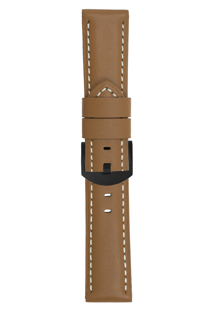 Panerai-Style Calf Leather Watch Strap in CARAMEL