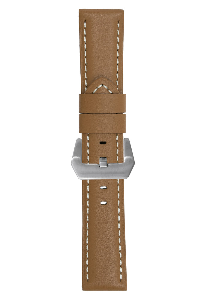Panerai-Style Calf Leather Watch Strap in CARAMEL