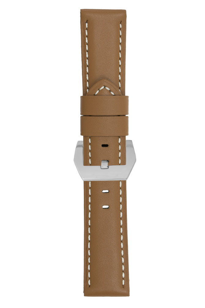 Panerai-Style Calf Leather Watch Strap in CARAMEL