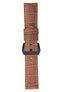 Panerai-Style Alligator-Embossed Watch Strap in BROWN / WHITE