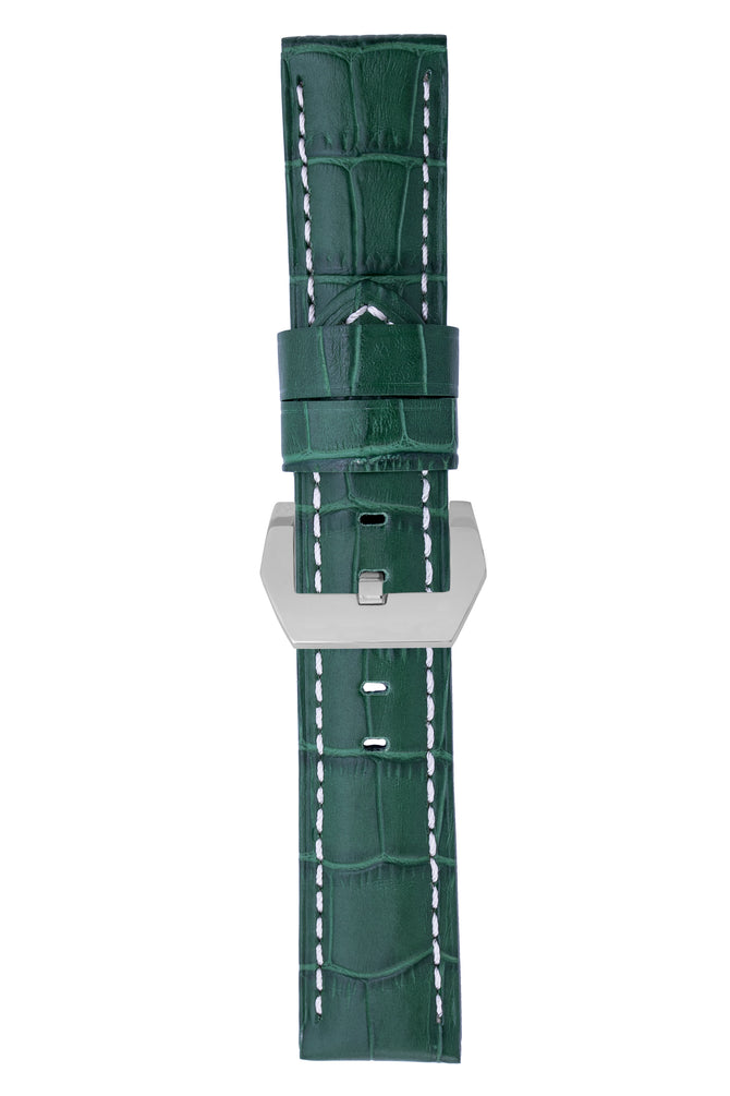 Panerai-Style Alligator-Embossed Watch Strap in GREEN