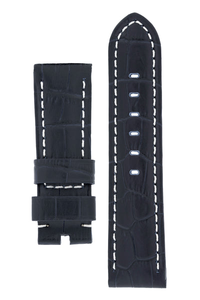 Panerai-Style Alligator-Embossed Watch Strap in NIGHT BLUE