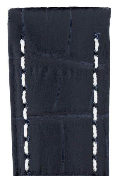 Panerai-Style Alligator-Embossed Watch Strap in NIGHT BLUE