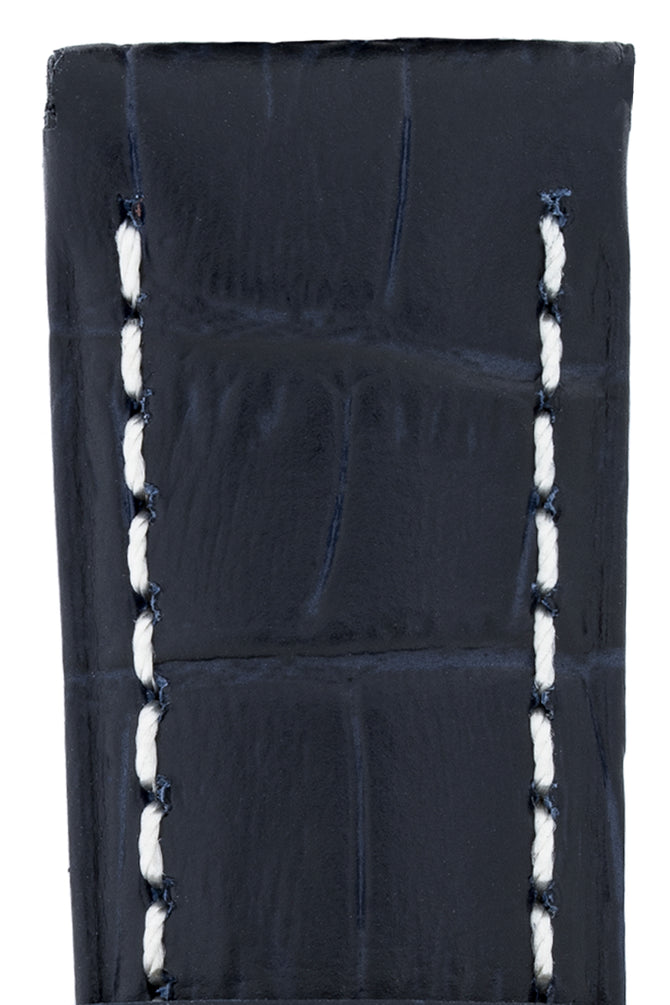 Panerai-Style Alligator-Embossed Watch Strap in NIGHT BLUE