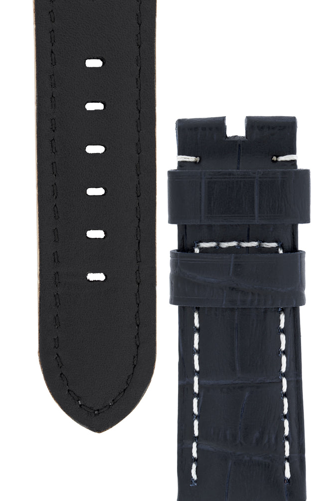 Panerai-Style Alligator-Embossed Watch Strap in NIGHT BLUE