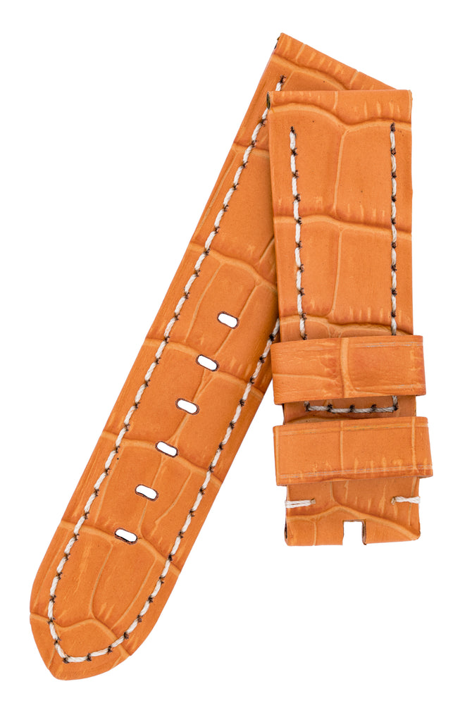 Panerai-Style Alligator-Embossed Watch Strap in ORANGE