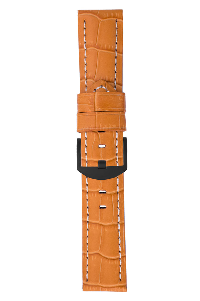 Panerai-Style Alligator-Embossed Watch Strap in ORANGE