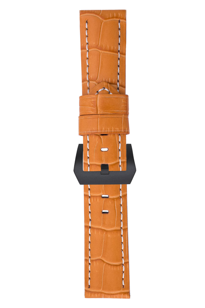 Panerai-Style Alligator-Embossed Watch Strap in ORANGE