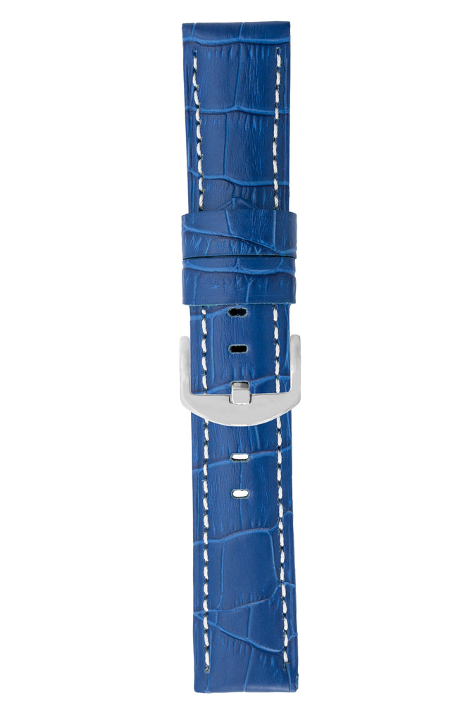 Panerai-Style Alligator-Embossed Watch Strap in ROYAL BLUE