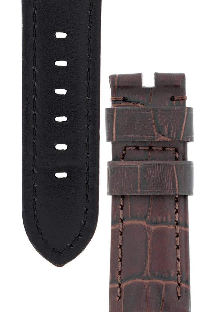 Panerai-Style Alligator-Embossed Watch Strap in TABAC / TABAC