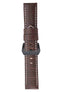 Panerai-Style Alligator-Embossed Watch Strap in TABAC / WHITE