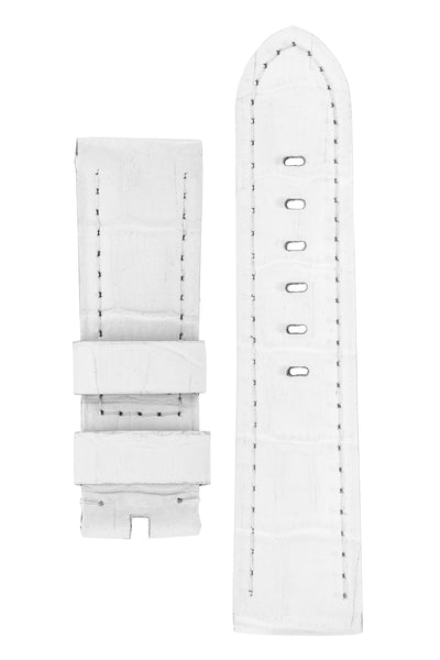 Panerai-Style Alligator-Embossed Watch Strap in WHITE