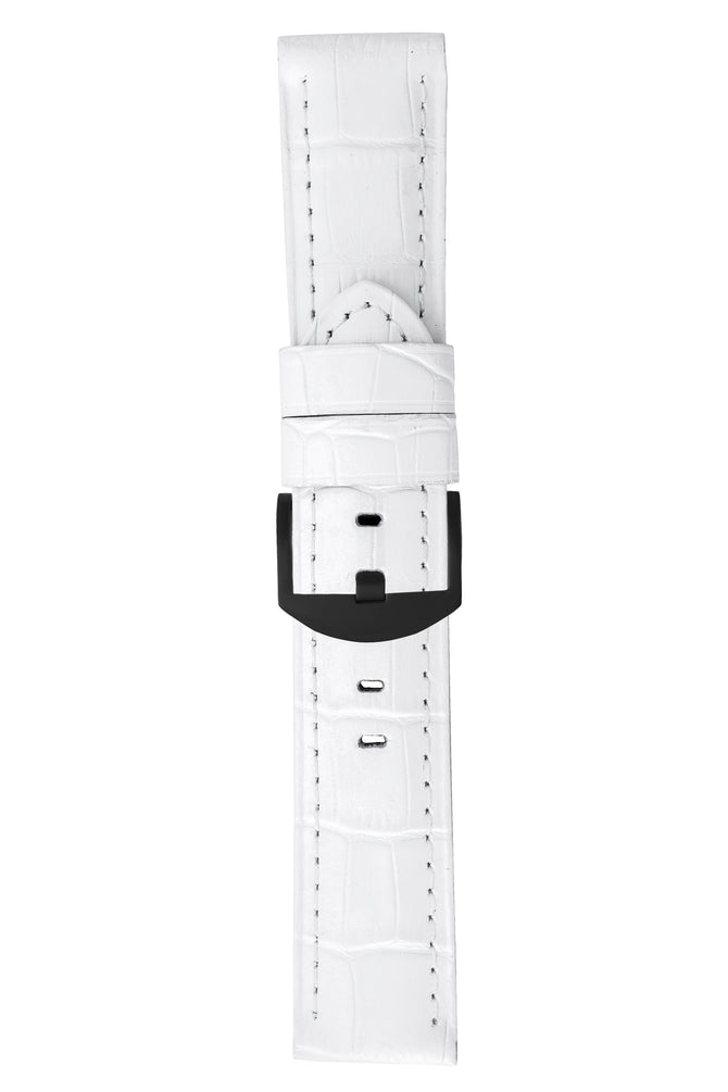 Panerai-Style Alligator-Embossed Watch Strap in WHITE