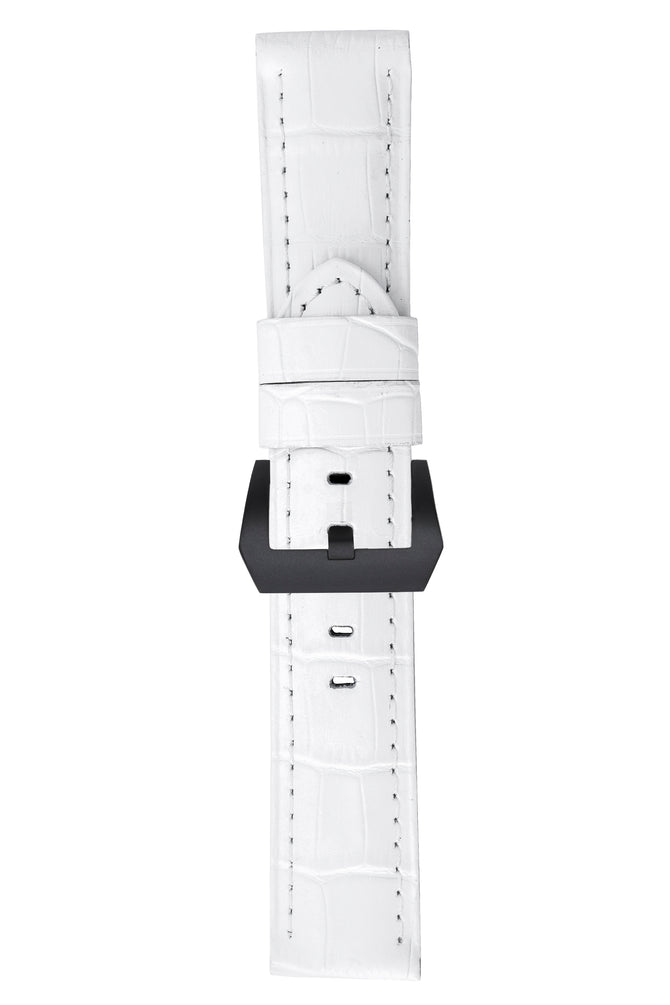 Panerai-Style Alligator-Embossed Watch Strap in WHITE