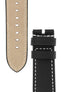 Panerai-Style Marino Leather Watch Strap in BLACK