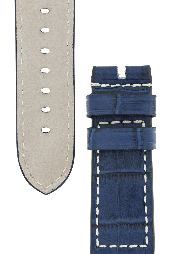 Panerai-Style Marino Alligator Embossed Watch Strap in BLUE
