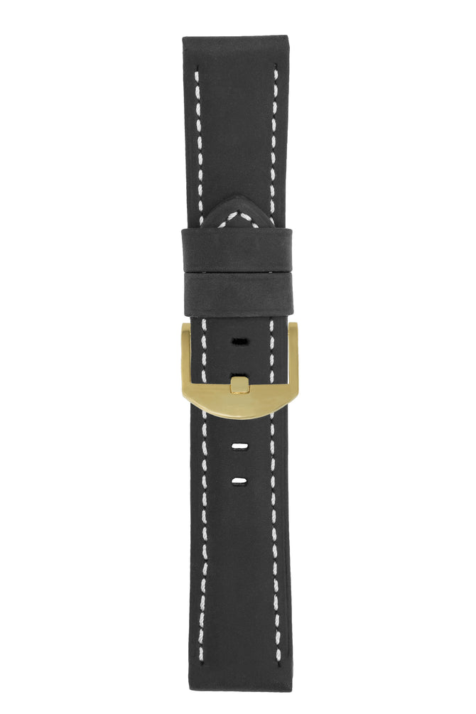 Black suede watch strap