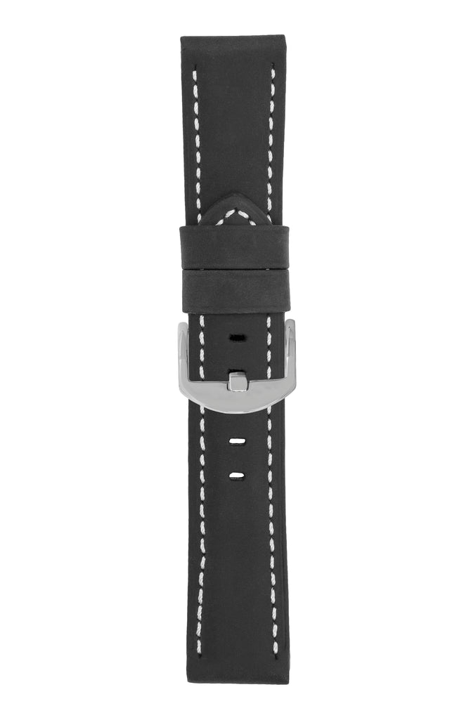 suede watch strap in black
