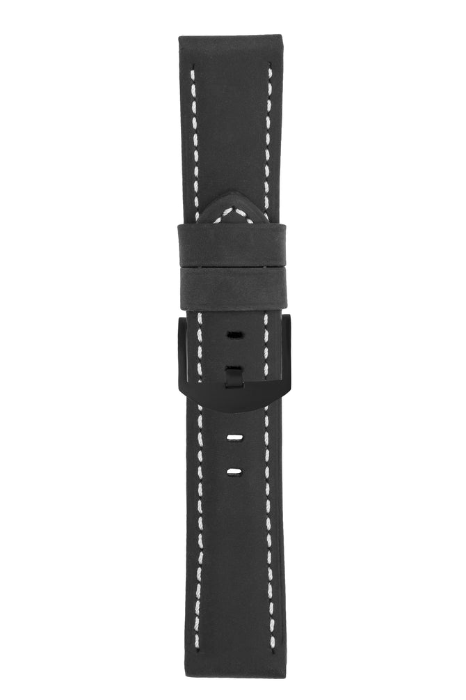 Black suede watch strap