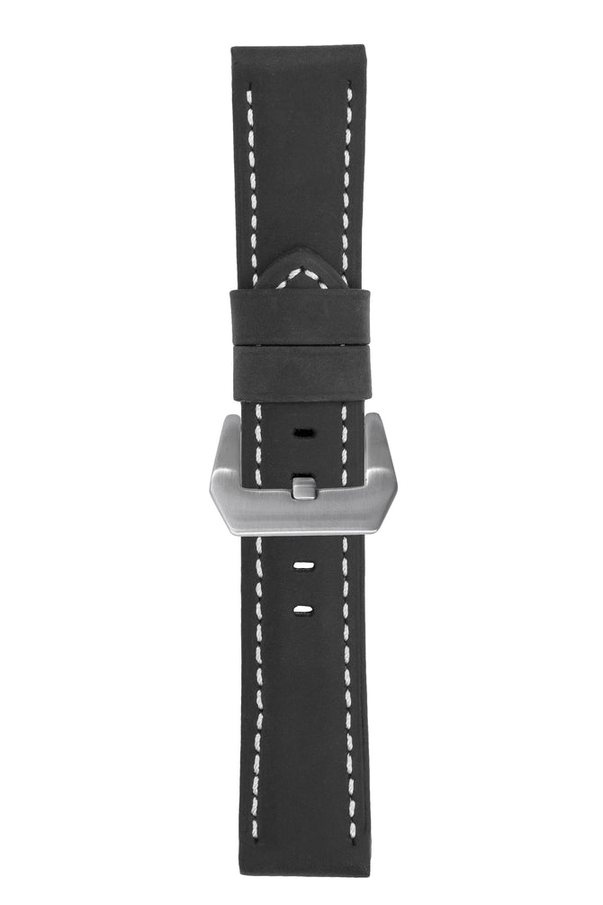 Black suede watch strap